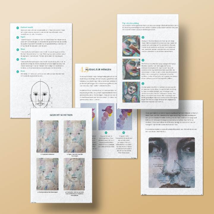 Portretschilderen werkboek - pagina's